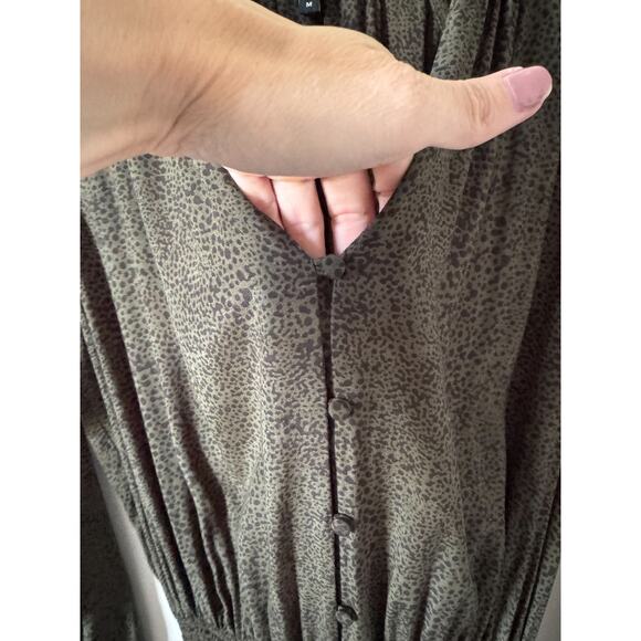 Rails Jasmine Speckled Long Sleeve Mini Dress Green Black Medium Small - Picture 7 of 12